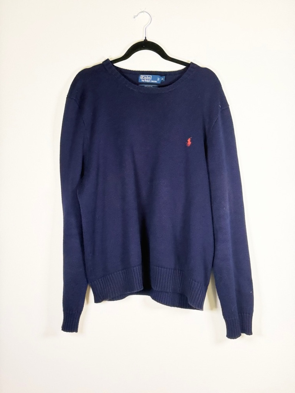 Polo by Ralph Lauren Navy Crewneck Sweater with Red Pony